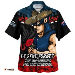 RugbyLife Shop Carlton Hawaiian Shirt ANZAC Day Not For Victory For Remembrance