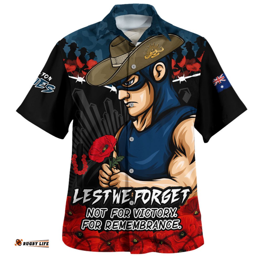 RugbyLife Shop Carlton Hawaiian Shirt ANZAC Day Not For Victory For Remembrance