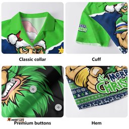 RugbyLife Shop Canberra Raiders Hawaiian Shirt Santa Scoring Touchdown On Christmas Game Day