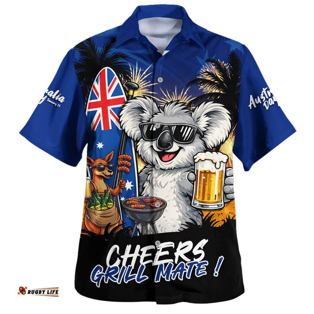 RugbyLife Shop Australia Hawaiian Shirt Australia Day Coastal BBQ Beer Summer Vibes