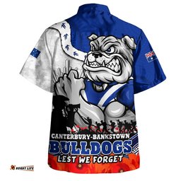 RugbyLife Shop Canterbury-Bankstown Bulldogs Hawaiian Shirt Anzac Day Remembrance Of Courage Loyalty Valor