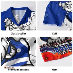 RugbyLife Shop Canterbury-Bankstown Bulldogs Hawaiian Shirt Anzac Day Remembrance Of Courage Loyalty Valor