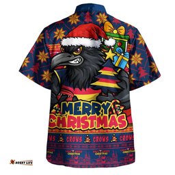 RugbyLife Shop Adelaide Crows Hawaiian Shirt Festive Holiday Merry Christmas Vibe