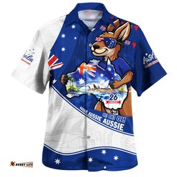 RugbyLife Shop Australia Hawaiian Shirt Australia Day Kangaroo Blue Spirit 26 January Holiday
