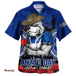 RugbyLife Shop Canterbury-Bankstown Bulldogs Hawaiian Shirt Anzac Day Pride Of Service Eternal Memory