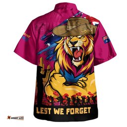 RugbyLife Shop Brisbane Lions Hawaiian Shirt ANZAC Inspired Football Fan Memorial Design
