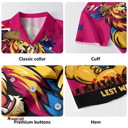 RugbyLife Shop Brisbane Lions Hawaiian Shirt ANZAC Inspired Football Fan Memorial Design