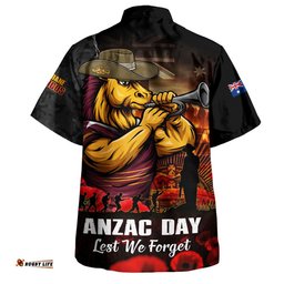 RugbyLife Shop Brisbane Broncos Hawaiian Shirt Anzac Day Rising Dawn Ceremony Lest We Forget Courage