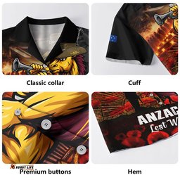 RugbyLife Shop Brisbane Broncos Hawaiian Shirt Anzac Day Rising Dawn Ceremony Lest We Forget Courage
