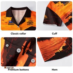 RugbyLife Shop Australia Hawaiian Shirt Australia Remembers In Sacred Dawn