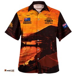 RugbyLife Shop Australia Hawaiian Shirt Australia Remembers In Sacred Dawn
