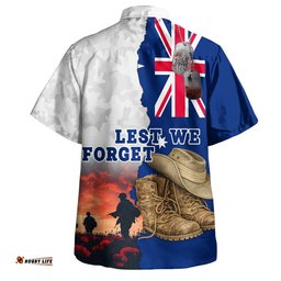 RugbyLife Shop Australia Hawaiian Shirt Two Sides Of Service Anzac Day Remembrance