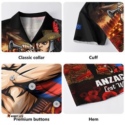 RugbyLife Shop Newcastle Knights Hawaiian Shirt Anzac Day Rising Dawn Ceremony Lest We Forget Courage