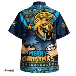 RugbyLife Shop Gold Coast Titans Hawaiian Shirt Merry Christmas Festive Spirit Edition