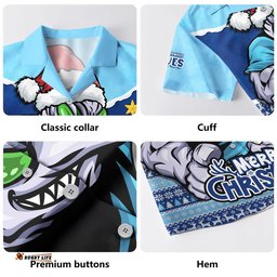 RugbyLife Shop New South Wales Blues Hawaiian Shirt Santa Scoring Touchdown On Christmas Game Day