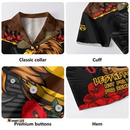 RugbyLife Shop Hawthorn Hawaiian Shirt ANZAC Day Not For Victory For Remembrance