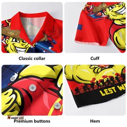 RugbyLife Shop Gold Coast SUNS Hawaiian Shirt ANZAC Inspired Football Fan Memorial Design