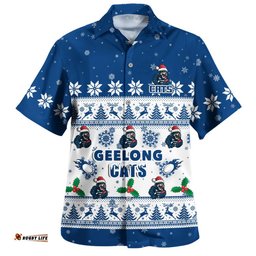 RugbyLife Shop Geelong Cats Hawaiian Shirt Special Ugly Christmas Holiday Footy Fans