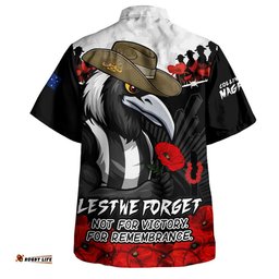 RugbyLife Shop Collingwood Hawaiian Shirt ANZAC Day Not For Victory For Remembrance