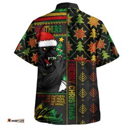 RugbyLife Shop Penrith Panthers Hawaiian Shirt Christmas Magic Knit Style Winter Glow