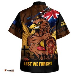 RugbyLife Shop Hawthorn Hawaiian Shirt ANZAC Day Honour And Football Legacy