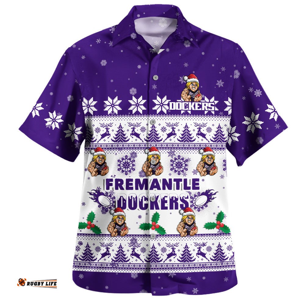 RugbyLife Shop Fremantle Hawaiian Shirt Special Ugly Christmas Holiday Footy Fans