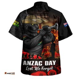 RugbyLife Shop Penrith Panthers Hawaiian Shirt Anzac Day Rising Dawn Ceremony Lest We Forget Courage