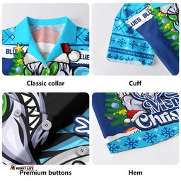RugbyLife Shop New South Wales Blues Hawaiian Shirt Merry Christmas Game Day Knit Style Team Edition