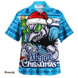 RugbyLife Shop New South Wales Blues Hawaiian Shirt Merry Christmas Game Day Knit Style Team Edition
