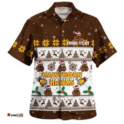 RugbyLife Shop Hawthorn Hawaiian Shirt Special Ugly Christmas Holiday Footy Fans