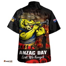 RugbyLife Shop Parramatta Eels Hawaiian Shirt Anzac Day Rising Dawn Ceremony Lest We Forget Courage