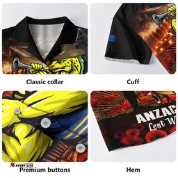 RugbyLife Shop Parramatta Eels Hawaiian Shirt Anzac Day Rising Dawn Ceremony Lest We Forget Courage