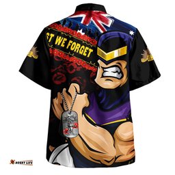 RugbyLife Shop Melbourne Storm Hawaiian Shirt Anzac Remembrance Of The Fallen