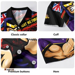 RugbyLife Shop Melbourne Storm Hawaiian Shirt Anzac Remembrance Of The Fallen
