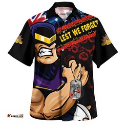 RugbyLife Shop Melbourne Storm Hawaiian Shirt Anzac Remembrance Of The Fallen
