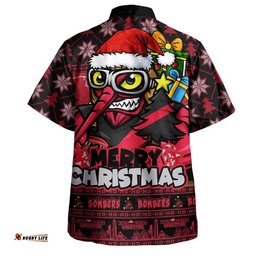 RugbyLife Shop Essendon Hawaiian Shirt Festive Holiday Merry Christmas Vibe
