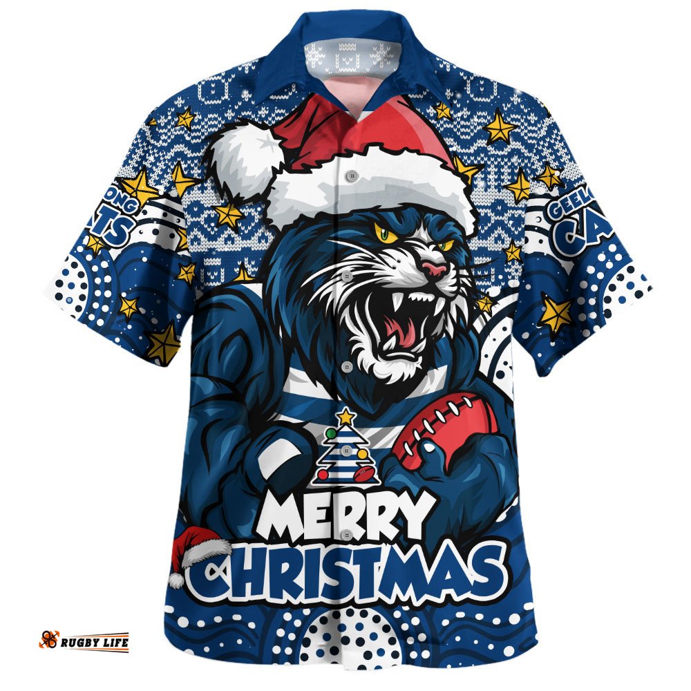 RugbyLife Shop Geelong Cats Hawaiian Shirt Ugly Christmas Knit Patterns Vintage Jersey
