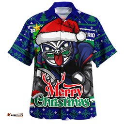 RugbyLife Shop New Zealand Warriors Hawaiian Shirt Merry Christmas Game Day Knit Style Team Edition