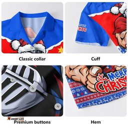 RugbyLife Shop Newcastle Knights Hawaiian Shirt Santa Scoring Touchdown On Christmas Game Day