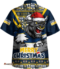 RugbyLife Shop North Queensland Cowboys Hawaiian Shirt Merry Christmas Festive Spirit Edition