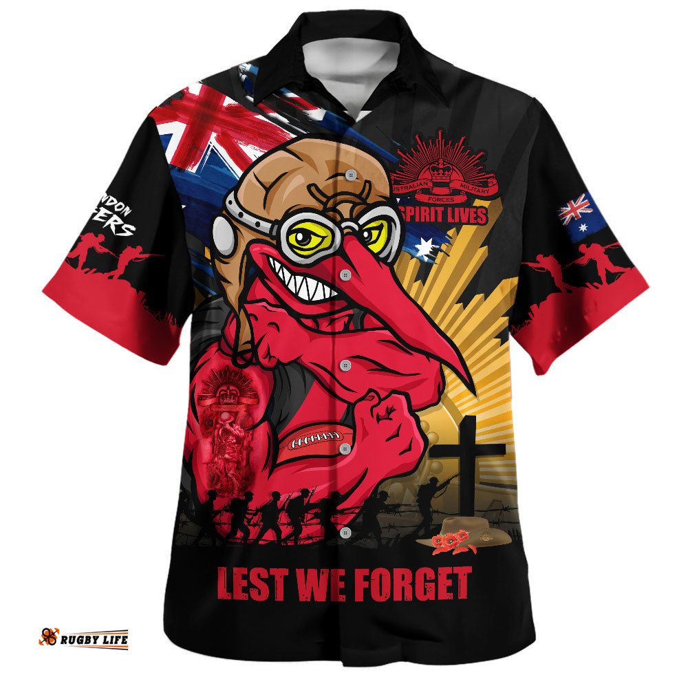RugbyLife Shop Essendon Hawaiian Shirt ANZAC Day Honour And Football Legacy