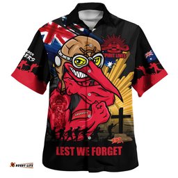 RugbyLife Shop Essendon Hawaiian Shirt ANZAC Day Honour And Football Legacy