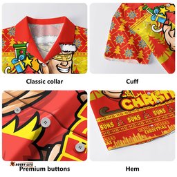 RugbyLife Shop Gold Coast SUNS Hawaiian Shirt Festive Holiday Merry Christmas Vibe
