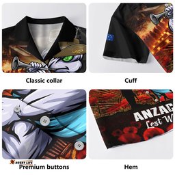 RugbyLife Shop New South Wales Blues Hawaiian Shirt Anzac Day Rising Dawn Ceremony Lest We Forget Courage