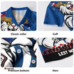 RugbyLife Shop Geelong Cats Hawaiian Shirt ANZAC Inspired Football Fan Memorial Design