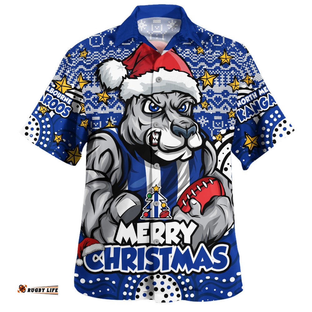 RugbyLife Shop North Melbourne Hawaiian Shirt Ugly Christmas Knit Patterns Vintage Jersey