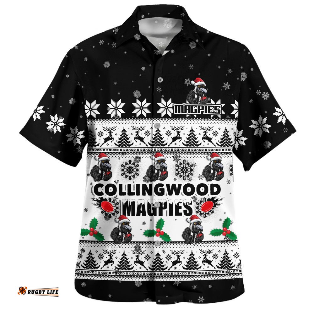 RugbyLife Shop Collingwood Hawaiian Shirt Special Ugly Christmas Holiday Footy Fans