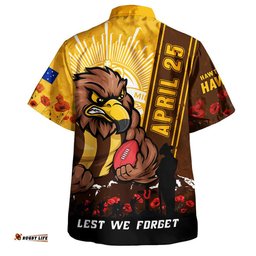 RugbyLife Shop Hawthorn Hawaiian Shirt Anzac Day Lest We Forget Memorial