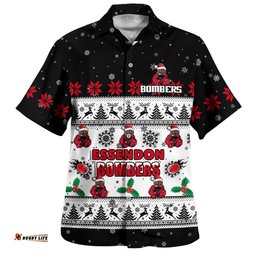 RugbyLife Shop Essendon Hawaiian Shirt Special Ugly Christmas Holiday Footy Fans