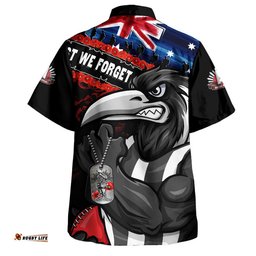RugbyLife Shop Collingwood Hawaiian Shirt Lest We Forget Eternal Honor